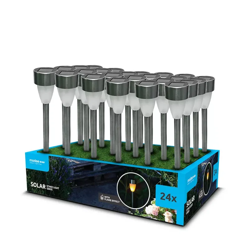 Legkelendőbb Modee Lighting LED Szolár Napelemes Leszúrható Flame GS035 (36cm) (24db/display)