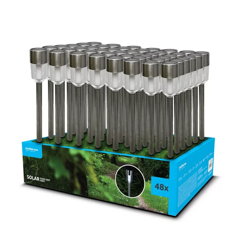 Modee Lighting LED Szolár Napelemes Leszúrható Lámpa GS033 (36cm) (48db/display) Szuper ajánlat