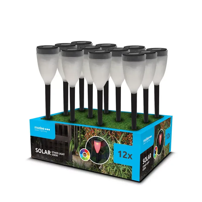 Vedd meg online Modee Lighting LED Szolár Napelemes Leszúrható RGB GS036 (30cm) (12db/display)