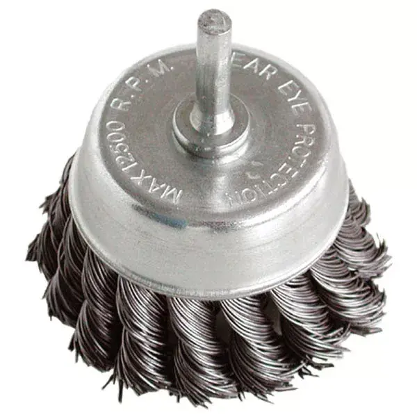 Rendeld meg most drótcsiszoló fazékkefe, 75mm, O 6mm-es csap, fúróba fogható, sodrott erős, max. 4500 ford/perc