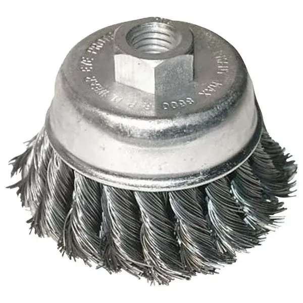 drótcsiszoló fazékkefe sodort szálú ; sarokcsiszolóhoz, M14×2 két soros, 80mm, max. 12500 ford/perc Expressz kézbesítés