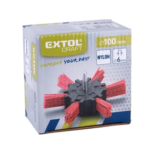 PVC csiszoló körkefe; 100mm, 6mm-es csap, fúróba fogható, max. 4500 ford./perc Árengedmény