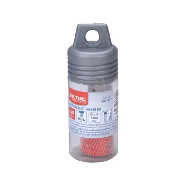lyukmaró (lyuktágító/ujjmaró) kerámiára és csempére, gyémánt vágóél; 20mm × M14, sarokcsiszolóba fogható Végkiárusítás