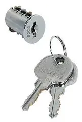 Korlátozott ajánlat Symo bútorzárbetét + 2 db kulcs fém, nikkel, d 15,5 mm, 21,7 mm