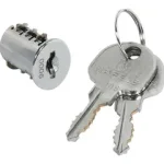 Árengedmény Symo bútorzárbetét + 2 db kulcs fém, nikkel, d 15,5 mm, 21,7 mm