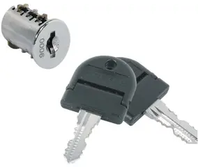 Árengedmény Symo bútorzárbetét + 2 db kulcs fém, nikkel, d 15,5 mm, 21,7 mm
