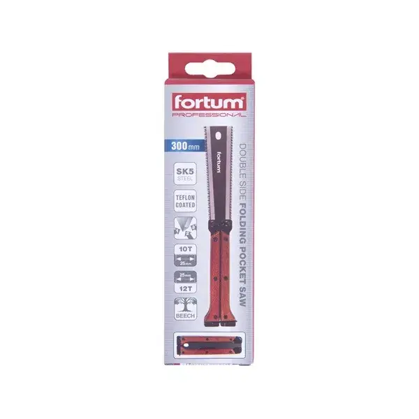 Outlet fafűrész, összecsukható, teljes/penge hossz 300/140 mm, teflon bevonatú penge SK5 acélból, kétoldalas