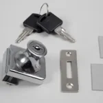Legkelendőbb Fl-g-01-r üvegajtózár + 2 db kulcs fém, króm, d 50 mm, 36,2 mm