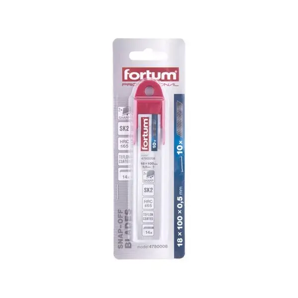 pótpenge 10 db, fekete, dupla vágóéllel; 18×100×0,5mm, 14 szegmens, SK2 acél, HRC <= 65, lézeres élezés Gyors szállítás