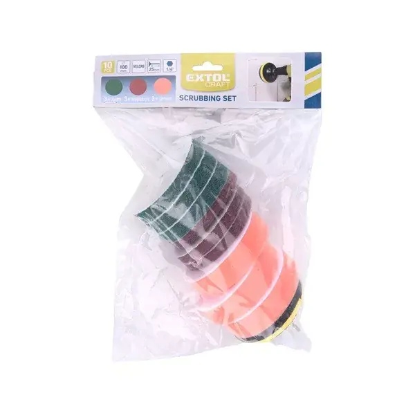 dörzsölő/csiszoló/polírozó klt. 10 db; 1/4"×25 mm csap, fúrógépbe fogható, tépőzáras Rendeld meg most