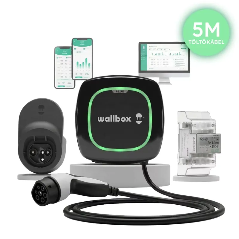 Kedvezmény Wallbox Pulsar Plus 22kW + POWER BOOST + Kábel Dock – Fekete - 5m - Type 2