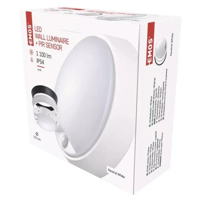 EMOS LED mennyezeti lámpa ZURI 14W 1100lm IP54 PIR érzékelővel természetes fehér Azonnal elérhető