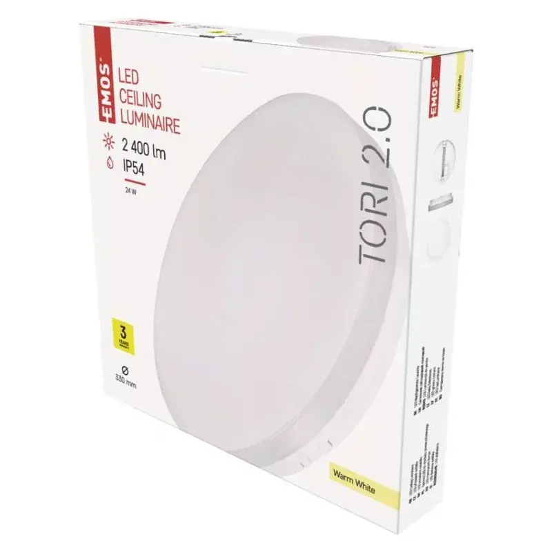 EMOS LED MENNYEZETI LÁMPA TORI 24W WW IP54 Újdonság
