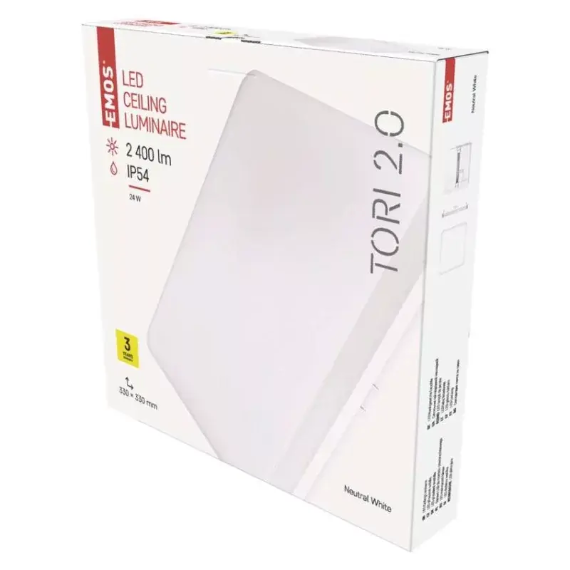 Vásárlói kedvenc EMOS LED MENNYEZETI LÁMPA TORI 24W NW IP54