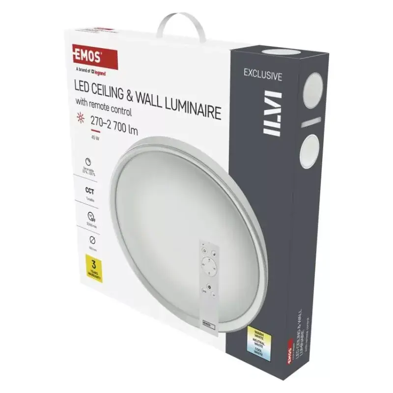 EMOS LED mennyezeti lámpa ILVI 45W 2700lm dimm. állítható színhőmérséklet Árengedmény