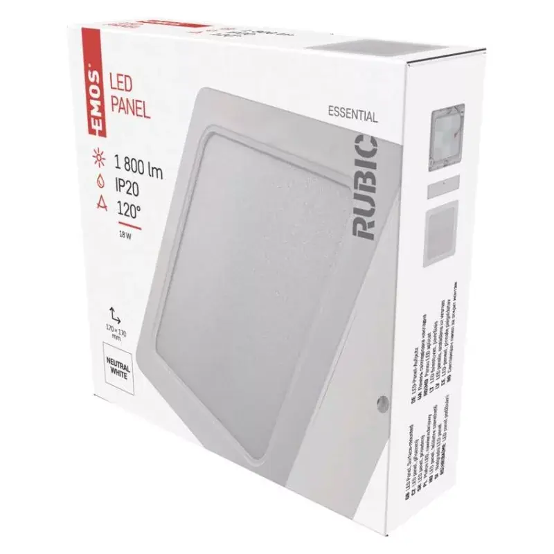LED felületi lámpatest RUBIC, négyzet, fehér, 18W, természetes fehér Vásárlói kedvenc