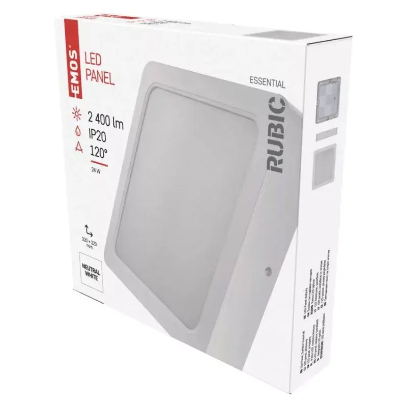 Akciós ár LED felületi lámpatest RUBIC, négyzet, fehér, 24W, természetes fehér