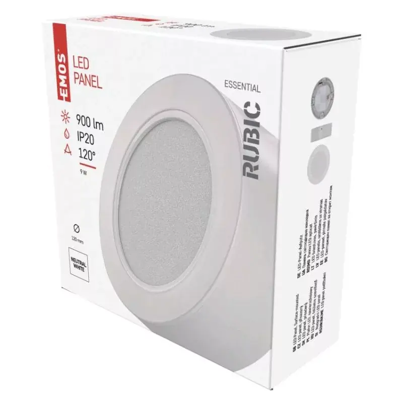 LED felületi lámpatest RUBIC, kerek, fehér, 9W, természetes fehér Alacsony ár