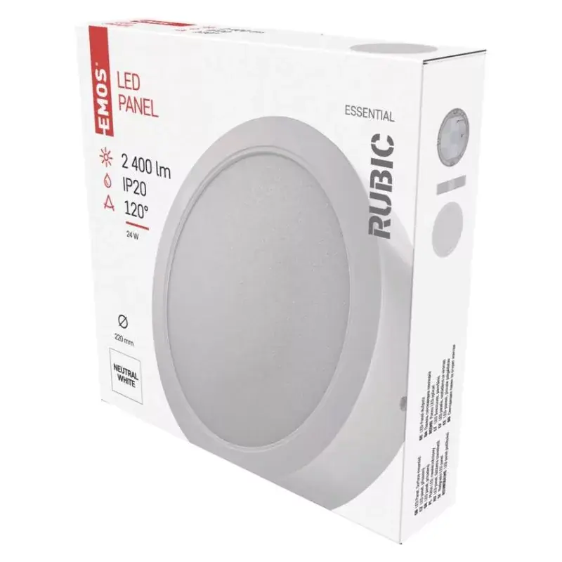 Vásárlói kedvenc LED felületi lámpatest RUBIC, kerek, fehér, 24W, természetes fehér