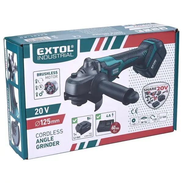 akkus sarokcsiszológép, Share20V, 20V, Li-ion, 1db akku, 1db töltő, 4000 mAh, 125 mm Legjobb ár