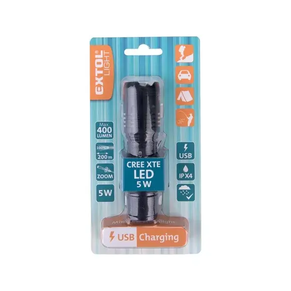 LED lámpa; 400 Lm, ALU ház, Li-ion akku Legnépszerűbb