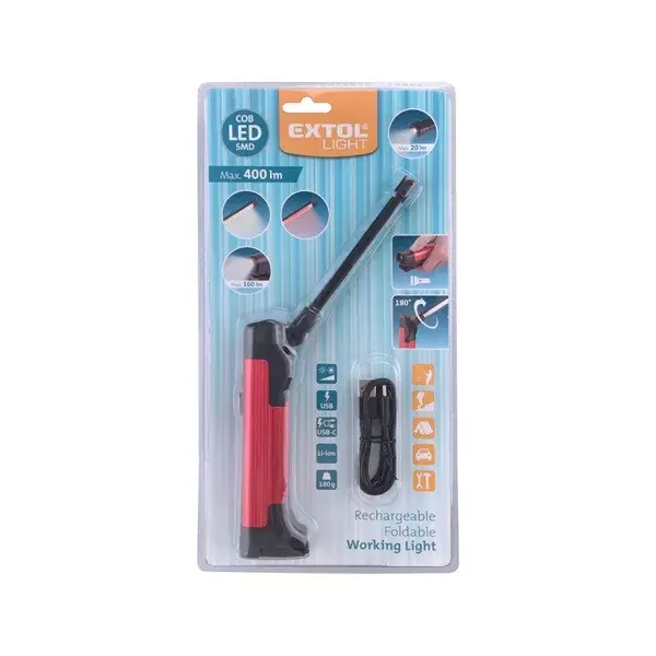 Csak ma LED munkalámpa, USB tölthető; 400 Lm, Li-ion akku