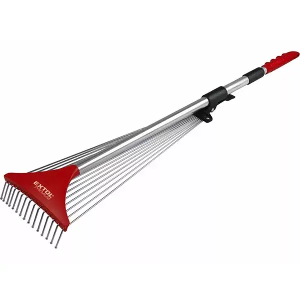Biztonságos fizetés lombseprű, teleszkópos fém nyéllel, hossza 80-158cm, szélessége 18-59cm, műanyag rögzítővel