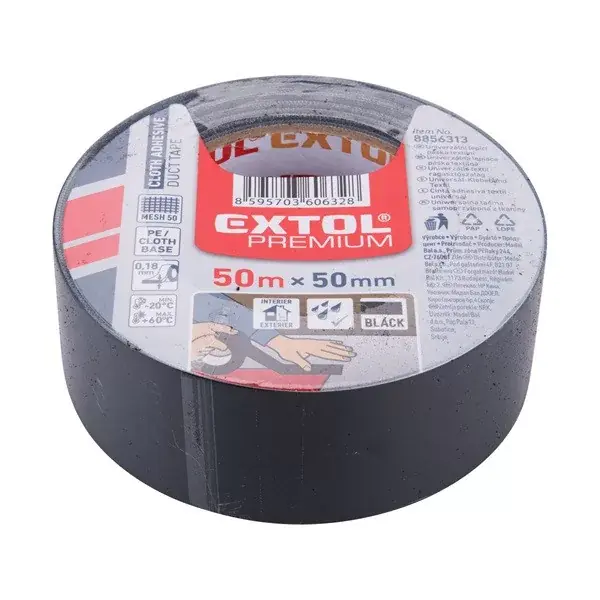 ragasztószalag textiles, fekete, 50mm×50m (hobby szalag / duckt tape) Nézd meg most