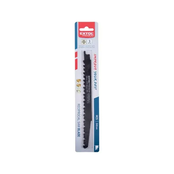 szablyafűrészlap klt., 3db, Bosch befogás, 240 mm, 3T, HCS, fához Ajánlat