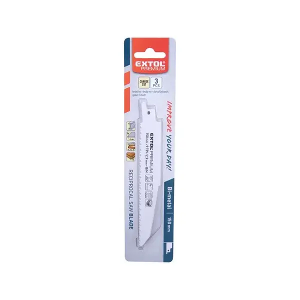Olcsóbb szablyafűrészlap klt., 3db, Bosch befogás, 150 mm, 9T, Bimetal, fém anyagokhoz, tiszta vágás