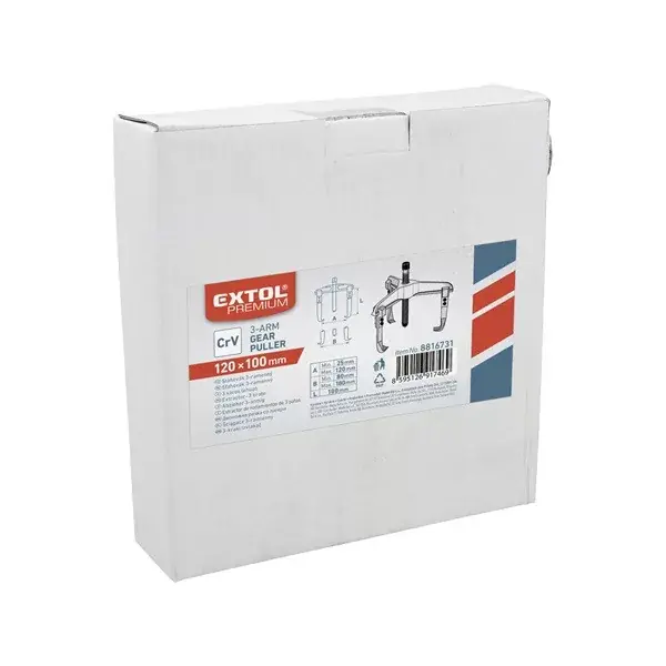 csapágylehúzó, 3 karmú, CV., kovácsolt; 120×100mm (átmérő×hossz) Gyors kiszállítás