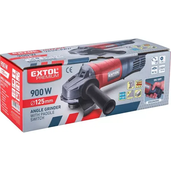 sarokcsiszológép 125mm, 900W, lapát kapcsolóval, papírdoboz Kiárusítás