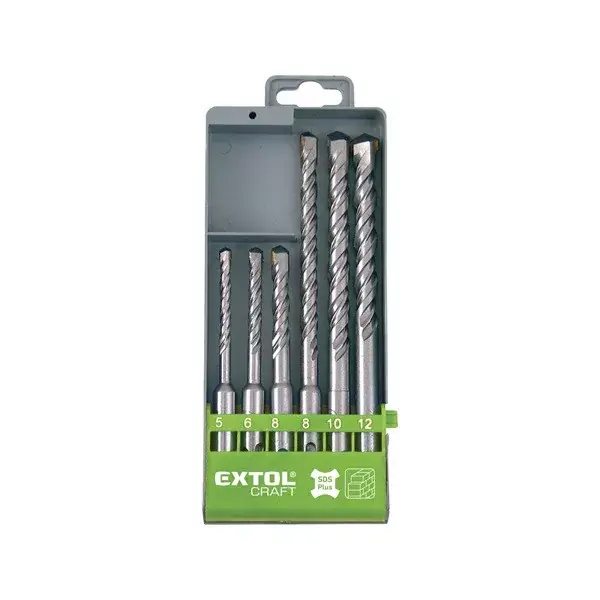 Prémium betonfúró klt. SDS PLUS, 6db; 110mm 5,6,8, 160mm 8,10,12, műanyag tartóban