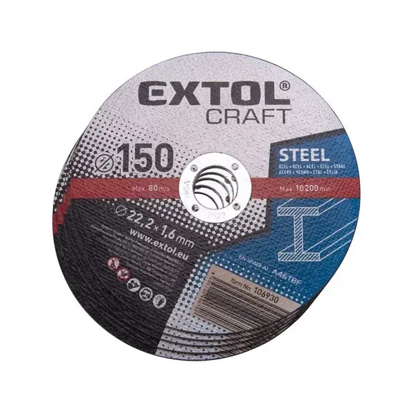 vágókorong acélhoz 150×1,6×22,2mm, max. 10.200 ford/perc, (darabáras, de csak tizesével rendelhető) Azonnali szállítás