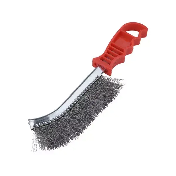 Ajánlat drótkefe hajlított, műanyag nyél; acél, 24cm, 30mm szálhossz