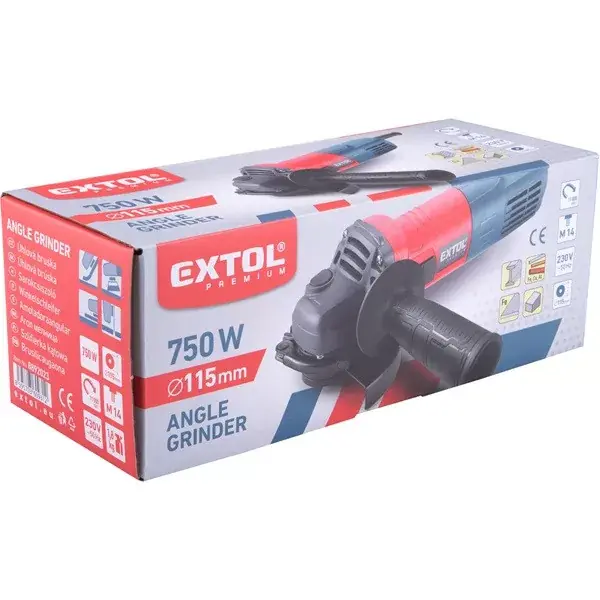 sarokcsiszológép 115 mm, 750 W, keskeny kivitel, páncélozott tekercselés, porvédett csapágy Expressz szállítás