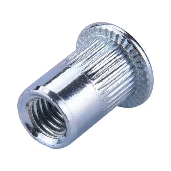 Szuper akció szegecsanya klt. 30 db, M6, POP-NUT, horganyzott acél, kerek, nyitott, lapos peremű, rovátkolt FORTUM