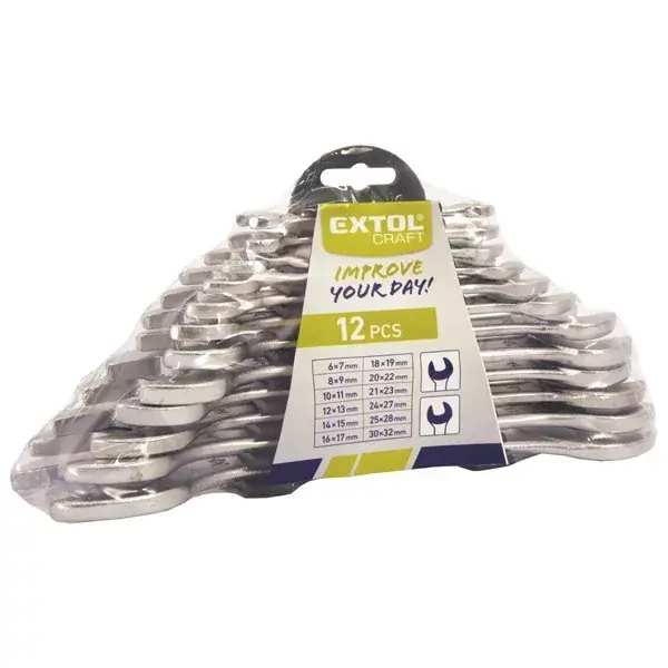 Árcsökkenés villáskulcs klt., W.S., műanyag tartóban; 12db, 6-32mm