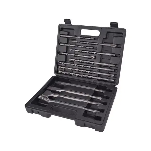 betonfúró és véső klt. SDS PLUS; 13db, 6,8,10/160mm, 8,10,12/210mm, 10,12,14/260mm, lapos 20,40/250mm, hegyes, horony Alacsony ár
