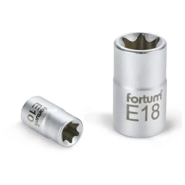 dugófej, torx, 1/2", 61CrV5 mattkróm, 38mm hosszú; E14 FORTUM Árcsökkenés