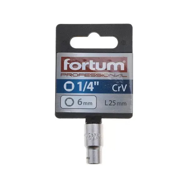 dugófej, 1/4", 6mm, 61CrV5, mattkróm, 25mm hosszú Kedvezmény