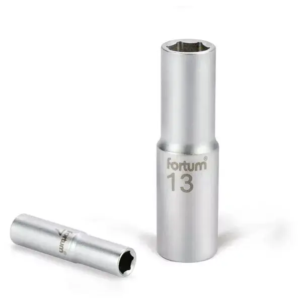 Biztonságos fizetés dugófej, hosszított, 1/4", 8mm, 61CrV5, mattkróm, 50mm hosszú