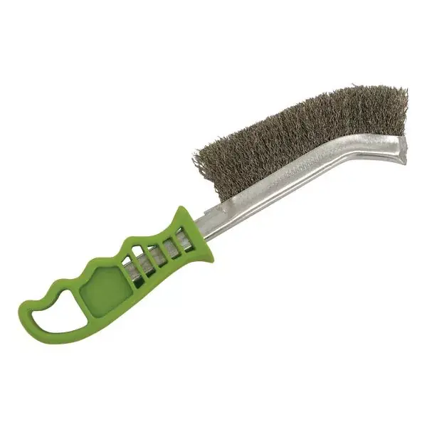 Korlátozott ajánlat drótkefe hajlított, műanyag nyél; rozsdamentes acél, 24cm, 30mm szálhossz