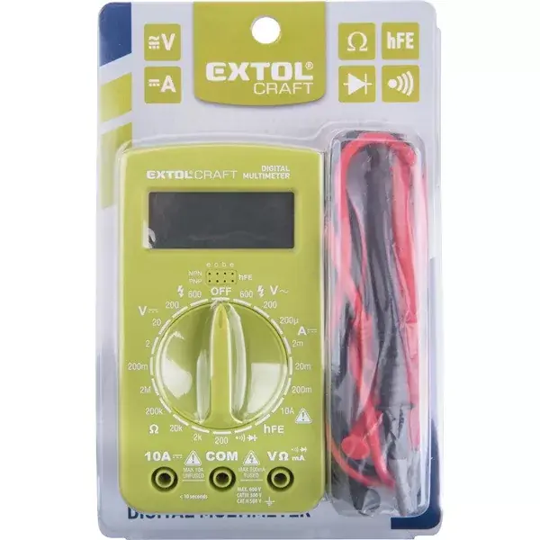 digitális multiméter; Amper/Volt/Ohm mérő, hangjelző funkcióval, CE, 1 db 9V elem Szuper ajánlat