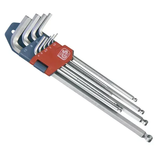 imbuszkulcs klt., 9db, extra hosszú; gömbfej, 1,5-10mm, CV., 95-237mm Kedvezményes ár