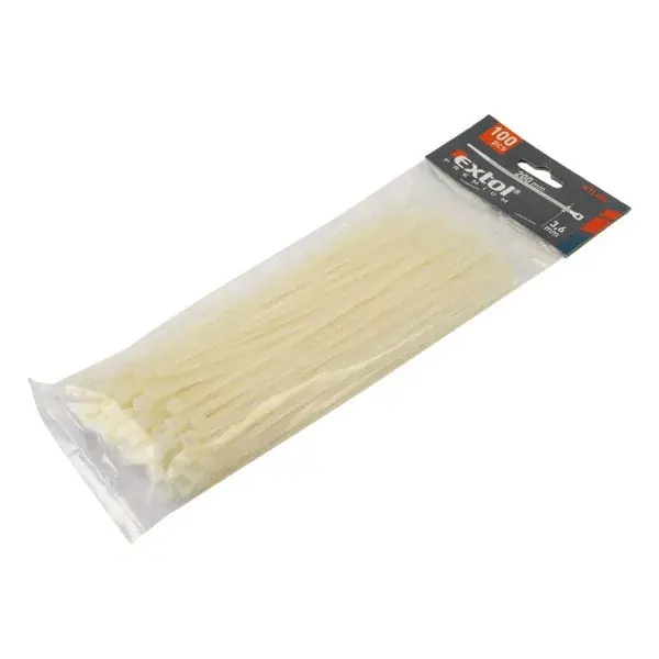 Újdonság kábelkötegelő 2,5×100mm 100db, fehér nylon; UV-, sav- és lúgálló