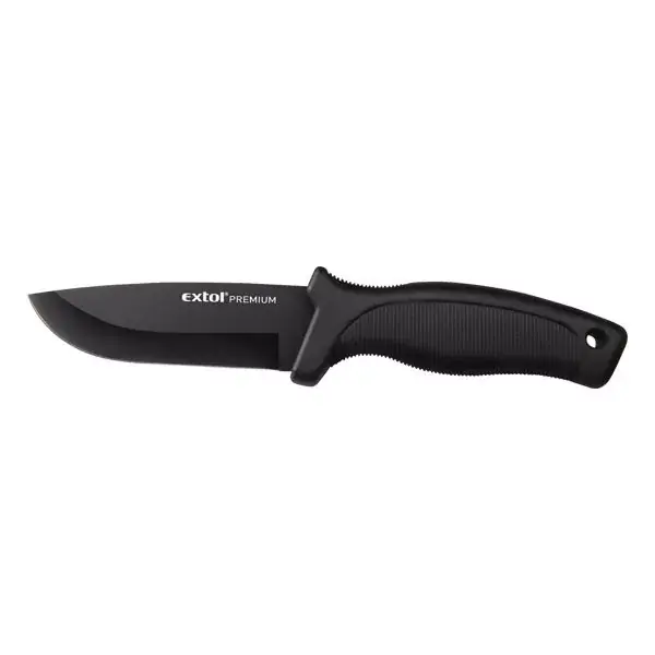 vadász- és túrakés, 2CR13 rozsdamentes acél penge, műanyag nyél, nylon tok, teljes/penge hossz 230mm/110mm Korlátozott ajánlat