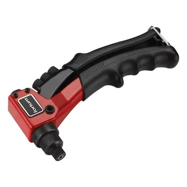 Olcsó popszegecshúzó fogó, egykezes, ALU, réz, acél, INOX szegecsekhez; 2,4-3,2-4,0-4,8mm, 200mm, CrVMo fej FORTUM