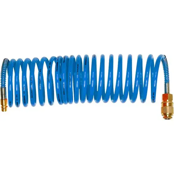 légtömlő spirál kompresszorhoz; 15m, 15 Bar, belső átmérő 6mm, PU, 1/4" gyorscsatlakozóval Akció