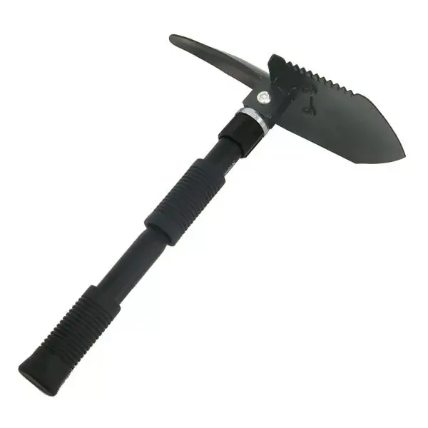 túraásó, összecsukható; hossz 40cm, szélesség 9,5cm, kapa-, csákány- és fűrész módon is használható, vászon tartóban Kedvezmény